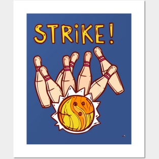 Strike Bowling Funny Posters and Art